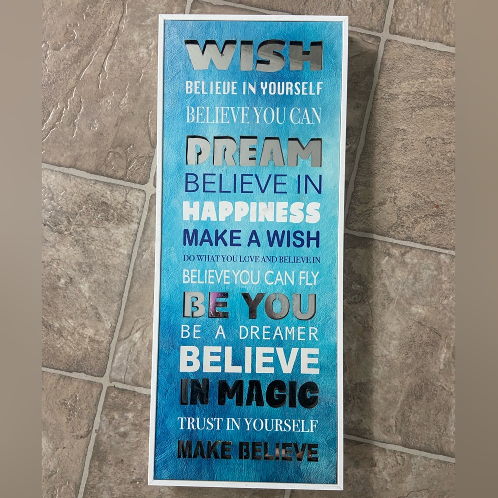 Inspirational Blue Wall Art- Never Hung Up